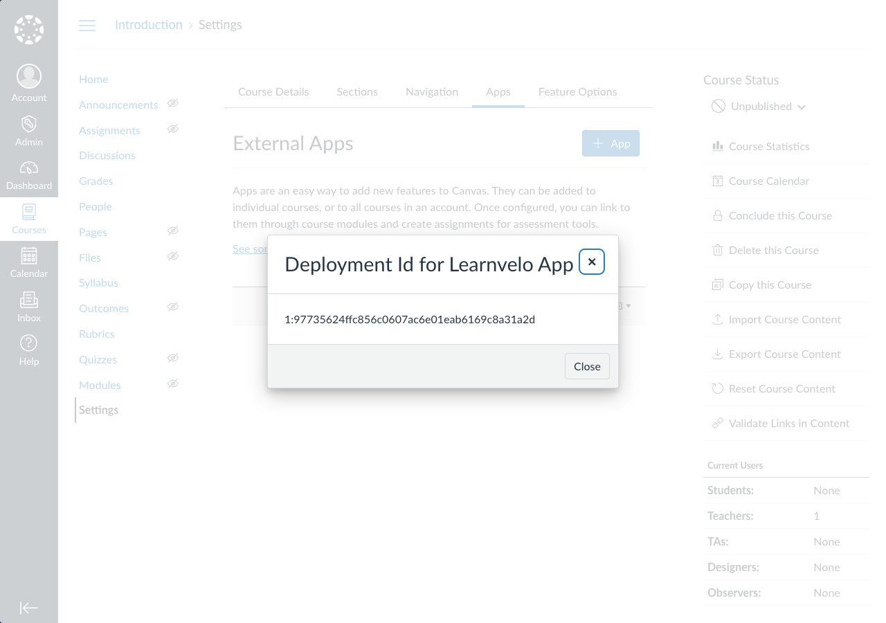 Canvas Deployment ID